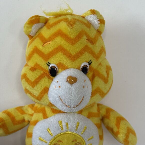Care Bears FUNSHINE Bear 8” Chevron Striped Plush Stuffed Animal Toy Yellow - Picture 2 of 12